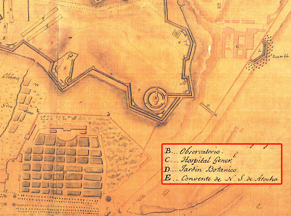 Plano del Retiro y fortificaciones que hicieron los franceses de los años 1808 a 1813 (1815). Estado Mayor del Ejército
