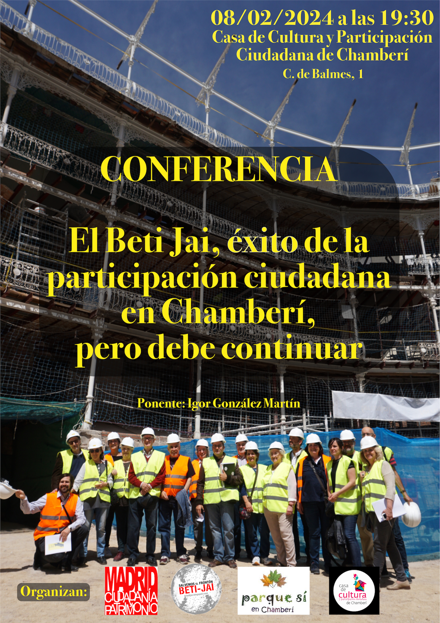 CONFERENCIA: El Beti Jai, éxito de la participación ciudadana en Chamberí, pero debe continuar