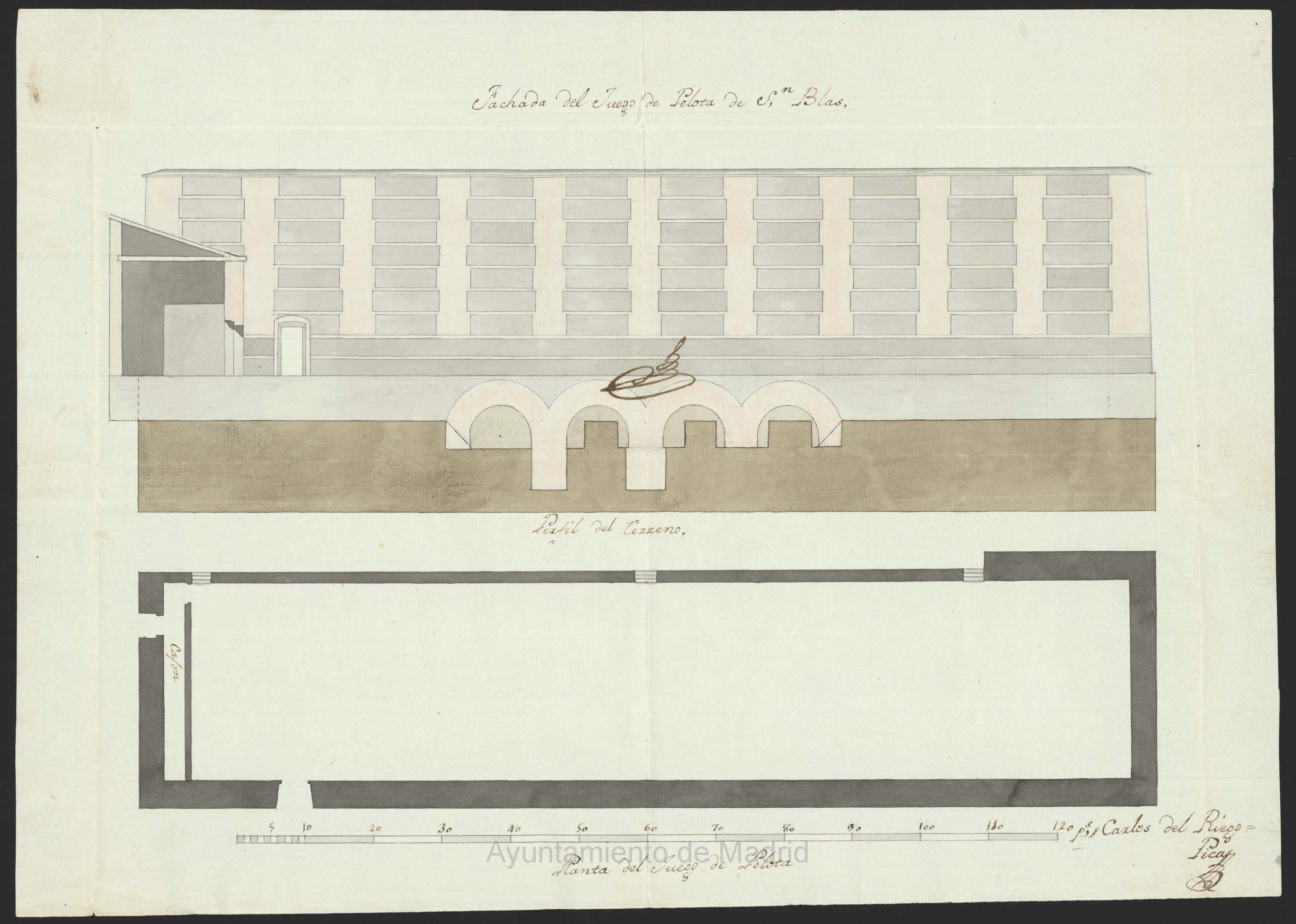 Plano del Juego de Pelota de la ermita de San Blas (1791)